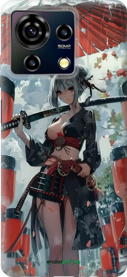 Силіконовий чехол Гейша-воїн для ZTE Blade V50 Vita - 6124u-3813 изображение 