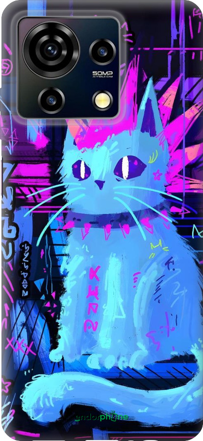 Силиконовый чехол Кот панк для ZTE Blade V50 Vita - 6311u-3813 изображение 