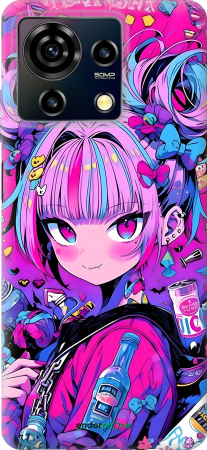 Силиконовый чехол Аниме милаха для ZTE Blade V50 Vita - 6314u-3813 изображение 