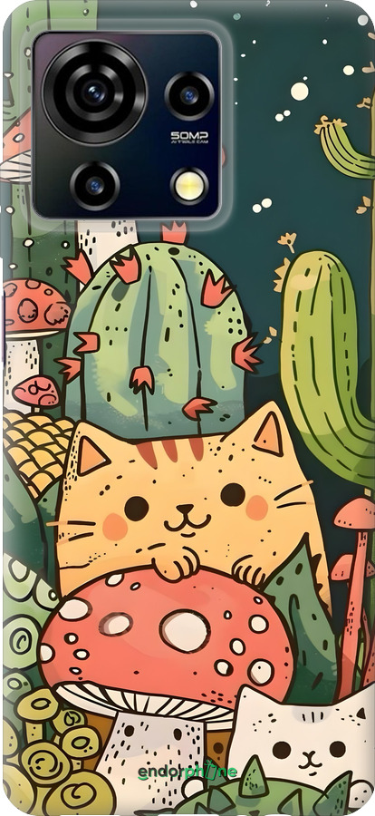 Силіконовий чехол Коти гриби для ZTE Blade V50 Vita - 6321u-3813 изображение 