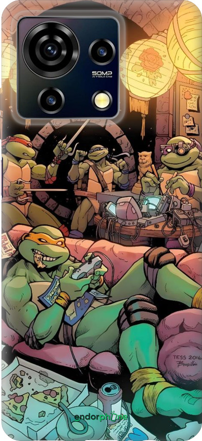 Силиконовый чехол Черепашки нинзя для ZTE Blade V50 Vita - 6346u-3813 изображение 
