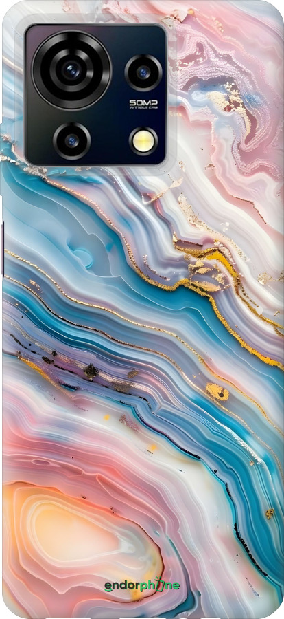 Силиконовый чехол Мрамор красивый для ZTE Blade V50 Vita - 6376u-3813 изображение 