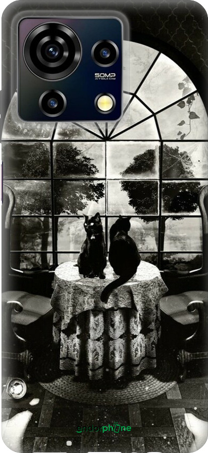 Силиконовый чехол Череп и коты для ZTE Blade V50 Vita - 6432u-3813 изображение 