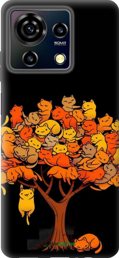 Силиконовый чехол Дерево и котики для ZTE Blade V50 Vita - 6516u-3813 изображение 