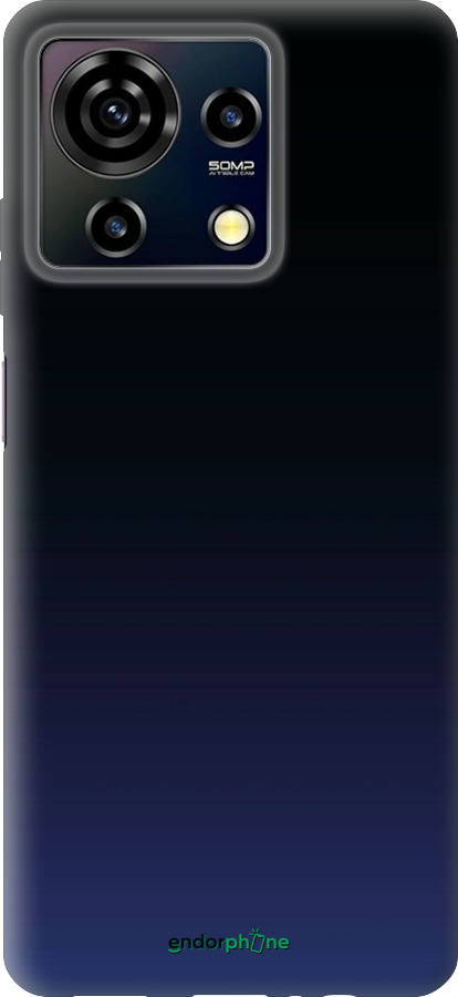 Силиконовый чехол Градиент в тёмно - синем стиле для ZTE Blade V50 Vita - 6542u-3813 изображение 