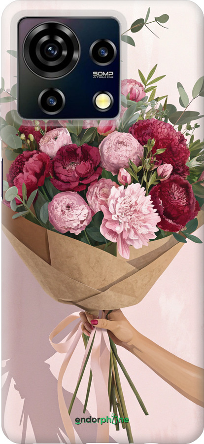 Силиконовый чехол Пионы 1 для ZTE Blade V50 Vita - 6705u-3813 изображение 