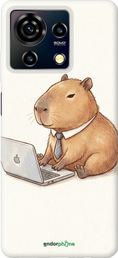 Силіконовий чехол Funny Capybara CEO Working для ZTE Blade V50 Vita - 6777u-3813 изображение 