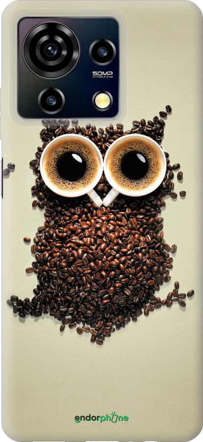Силиконовый чехол Сова из кофе для ZTE Blade V50 Vita - 777u-3813 изображение 