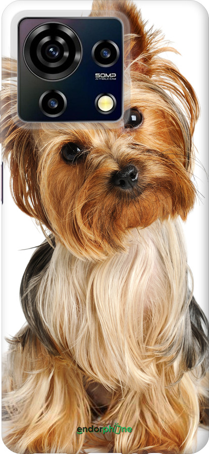 Силиконовый чехол Йоркширский терьер с хвостиком для ZTE Blade V50 Vita - 930u-3813 изображение 