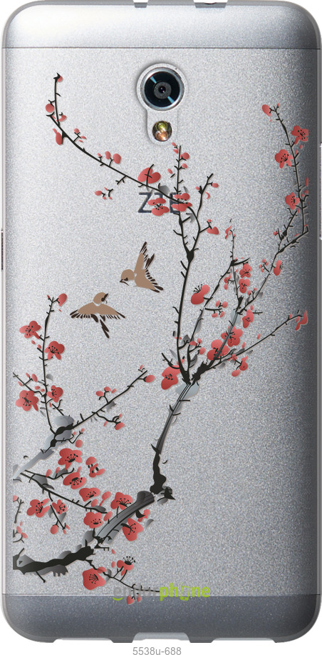 Силиконовый чехол Сакура v2 для ZTE Blade V7 - 5538u-688 изображение 