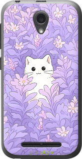 Силиконовый чехол Котик в цветах для ZTE L110 - 6390u-435 изображение 