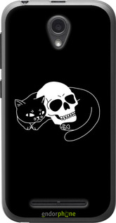 Силиконовый чехол С изображением кота и черепа для ZTE L110 - 6491u-435 изображение 