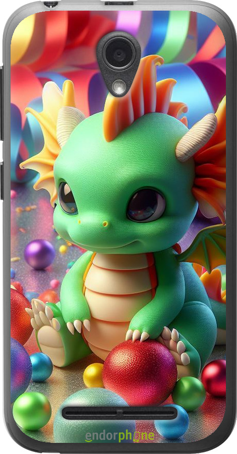Силиконовый чехол Веселый дракончик для ZTE L110 - 5812u-435 изображение 