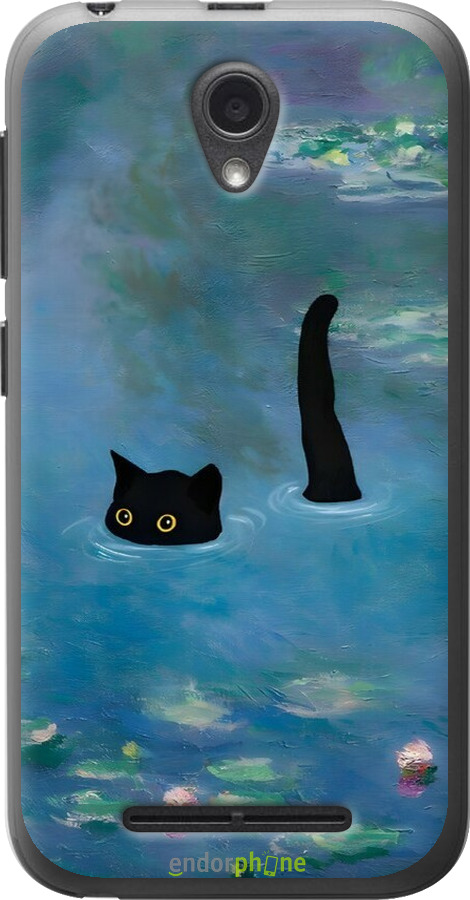 Силіконовий чехол Із зображенням кота та водяної лілії Monet для ZTE L110 - 6519u-435 изображение 