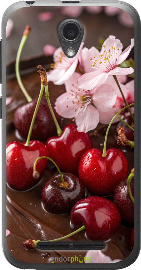 Силиконовый чехол Вишня в шоколаде для ZTE L110 - 6698u-435 изображение 