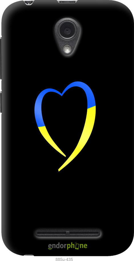 Силіконовий чехол Жовто-блакитне серце для ZTE L110 - 885u-435 изображение 