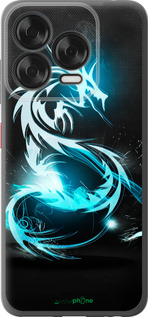 Силиконовый чехол Бело-голубой огненный дракон для ZTE Nubia V70 Design - 113u-4084 изображение 