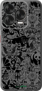 Силиконовый чехол Чёрно-серый стикер бомбинг для ZTE Nubia V70 Design - 2432u-4084 изображение 