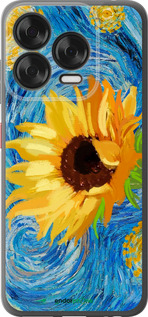 Силиконовый чехол Цветы желто-голубые для ZTE Nubia V70 Design - 5308u-4084 изображение 