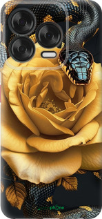 Силиконовый чехол Black snake and golden rose для ZTE Nubia V70 Design - 6068u-4084 изображение 