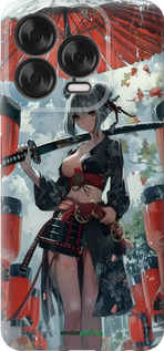 Силиконовый чехол Гейша-воин для ZTE Nubia V70 Design - 6124u-4084 изображение 