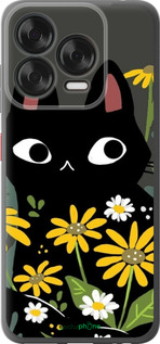 Силиконовый чехол Черный кот с цветами для ZTE Nubia V70 Design - 6448u-4084 изображение 