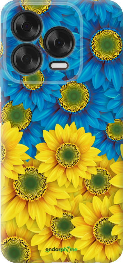 Силиконовый чехол Жёлто-голубые цветы для ZTE Nubia V70 Design - 1048u-4084 изображение 