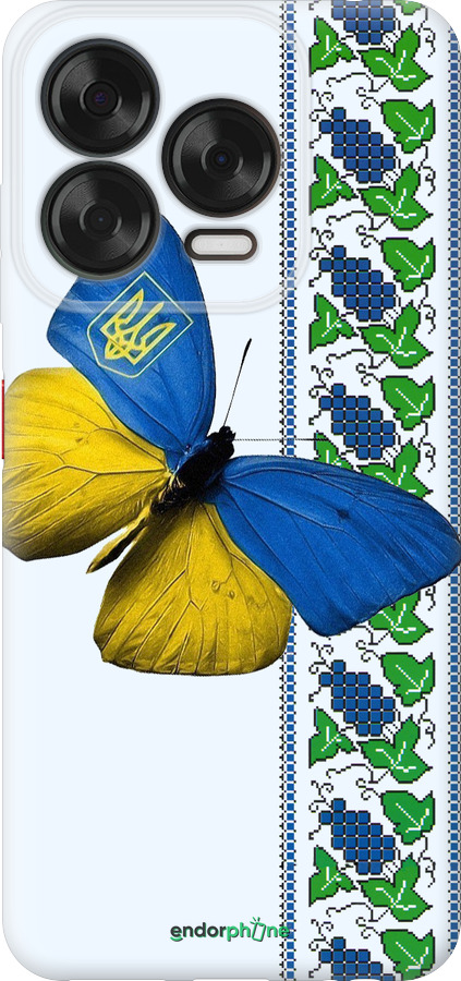 Силиконовый чехол Желто-голубая бабочка для ZTE Nubia V70 Design - 1054u-4084 изображение 