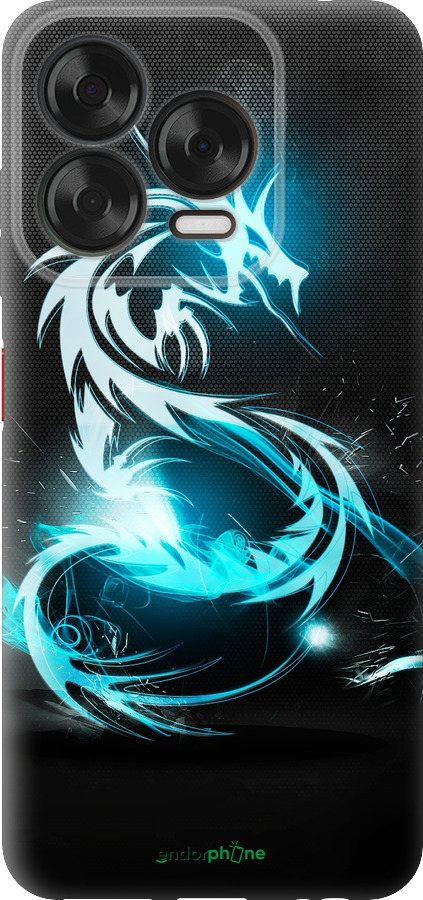 Силиконовый чехол Бело-голубой огненный дракон для ZTE Nubia V70 Design - 113u-4084 изображение 