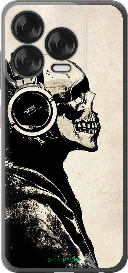 Силиконовый чехол Скелет-меломан v2 для ZTE Nubia V70 Design - 1200u-4084 изображение 