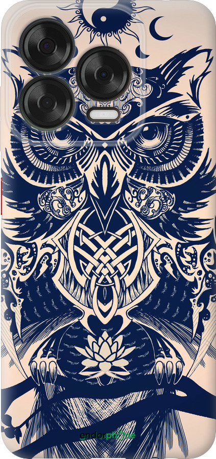 Силиконовый чехол Узорчатая сова для ZTE Nubia V70 Design - 4000u-4084 изображение 