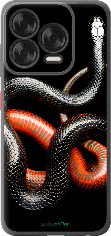 Силіконовий чехол Червоно-чорна змія на чорному фоні для ZTE Nubia V70 Design - 4063u-4084 изображение 