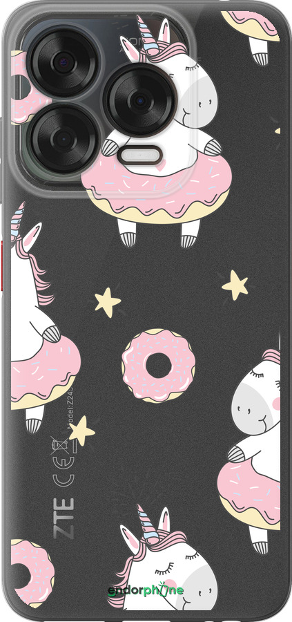 Силиконовый чехол Единорожки для ZTE Nubia V70 Design - 4659u-4084 изображение 