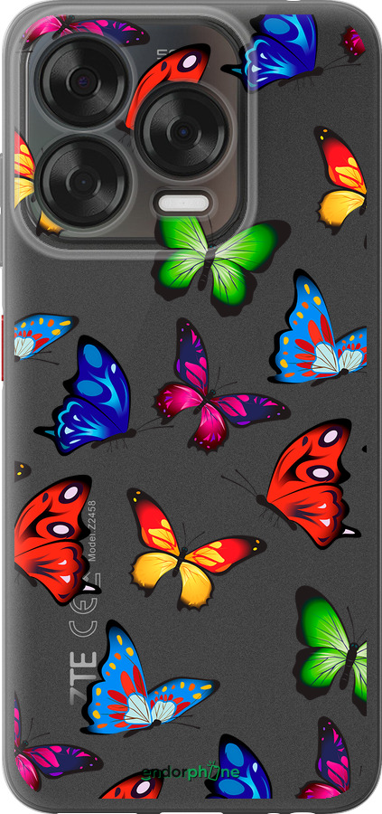 Силіконовий чехол Барвисті метелики для ZTE Nubia V70 Design - 4761u-4084 изображение 