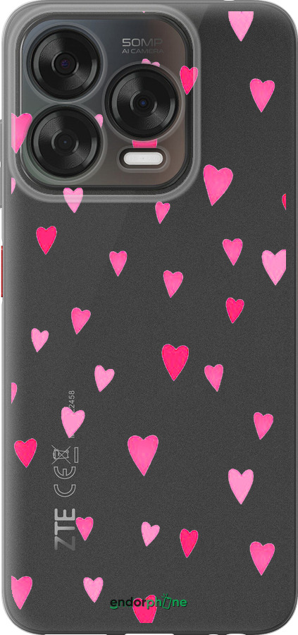 Силиконовый чехол Сердечки 2 для ZTE Nubia V70 Design - 4763u-4084 изображение 
