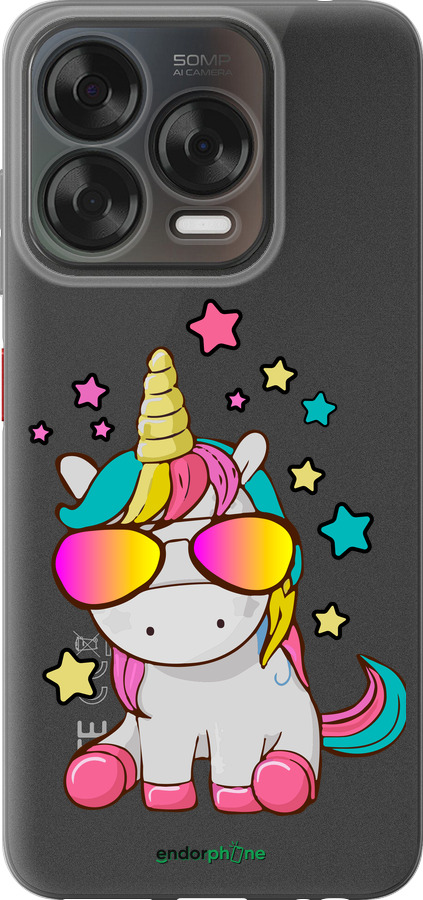 Силиконовый чехол Единорог в очках для ZTE Nubia V70 Design - 4879u-4084 изображение 