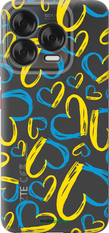 Силиконовый чехол Сердца UA для ZTE Nubia V70 Design - 5292u-4084 изображение 