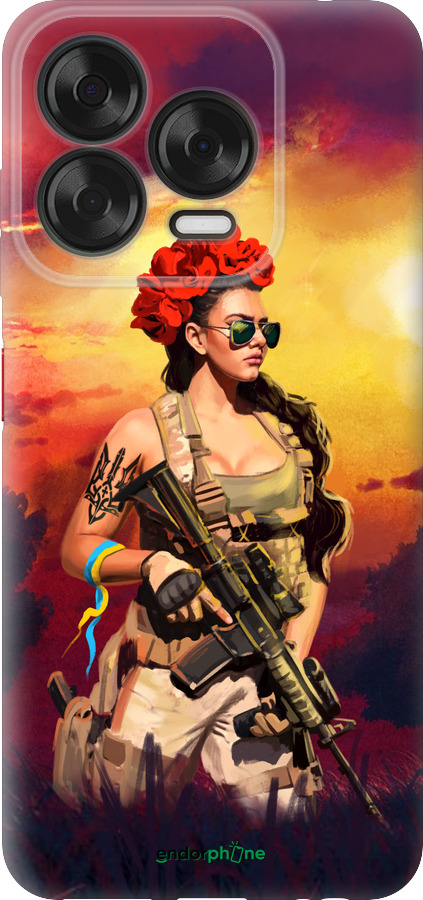 Силиконовый чехол Украинка с оружием для ZTE Nubia V70 Design - 5316u-4084 изображение 