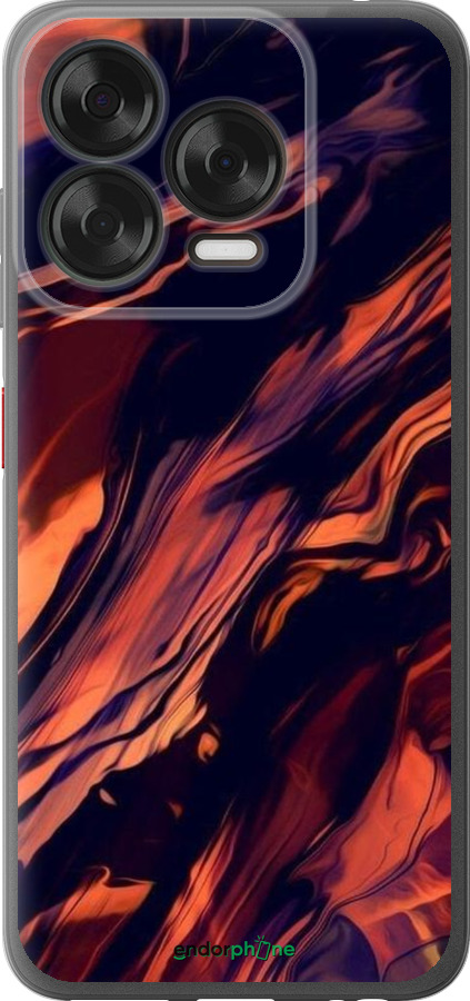 Силіконовий чехол Чорно-помаранчева абстракція для ZTE Nubia V70 Design - 5340u-4084 изображение 