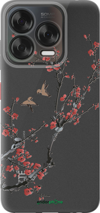 Силиконовый чехол Сакура v2 для ZTE Nubia V70 Design - 5538u-4084 изображение 