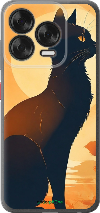 Силиконовый чехол Черная кошка v2 для ZTE Nubia V70 Design - 5830u-4084 изображение 