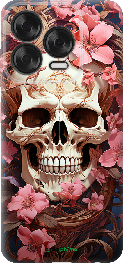 Силиконовый чехол Череп в розовых цветах для ZTE Nubia V70 Design - 5965u-4084 изображение 