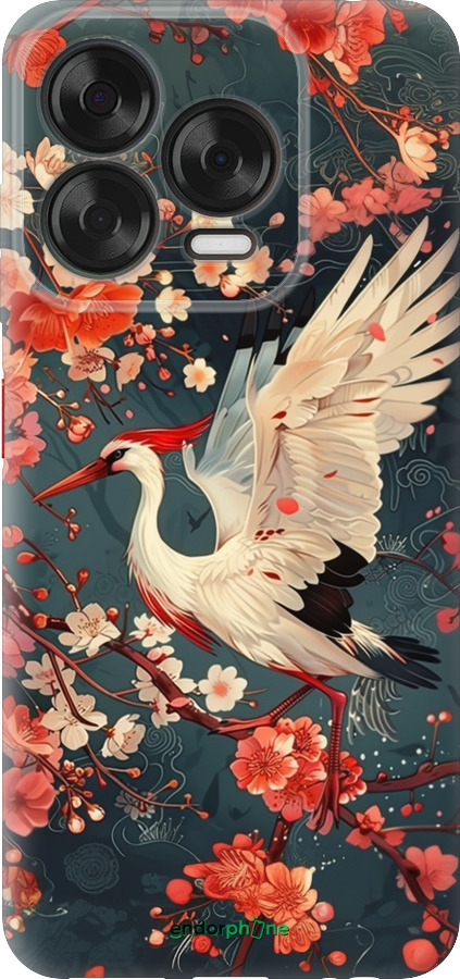 Силиконовый чехол Сакура и аист для ZTE Nubia V70 Design - 6108u-4084 изображение 