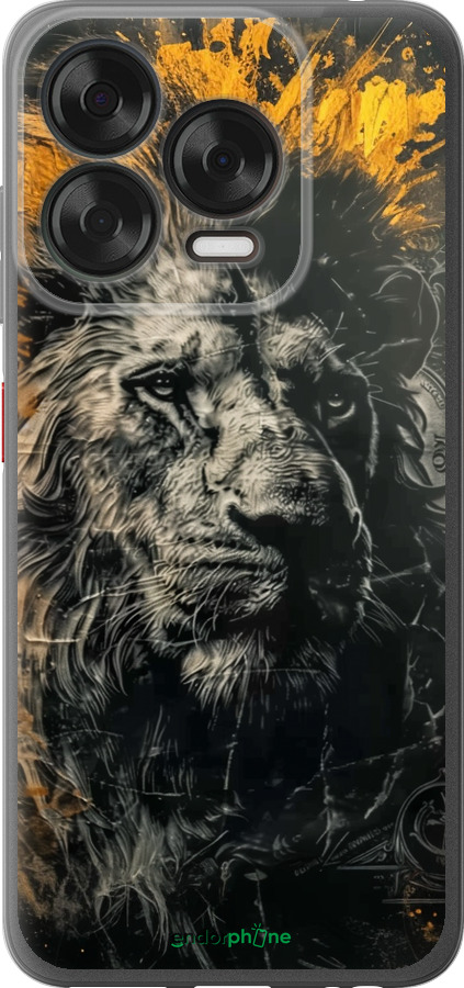 Силіконовий чехол Лев у золотих фарбах для ZTE Nubia V70 Design - 6155u-4084 изображение 