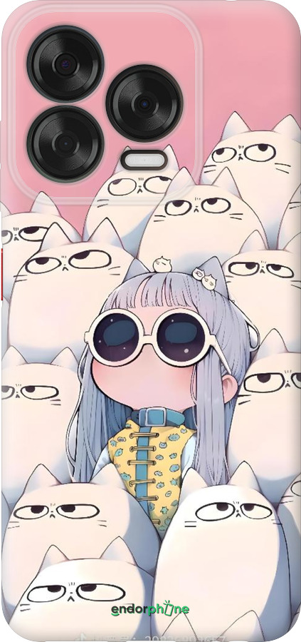 Силиконовый чехол Малышка с котами для ZTE Nubia V70 Design - 6295u-4084 изображение 