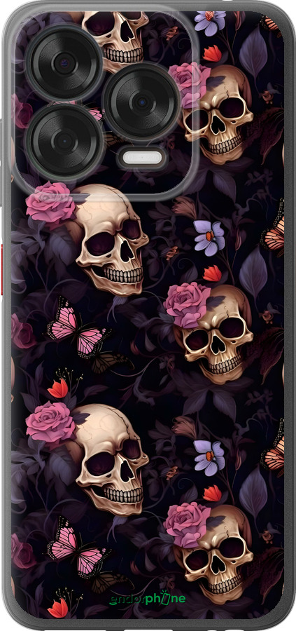 Силиконовый чехол Черепа и розы для ZTE Nubia V70 Design - 6316u-4084 изображение 