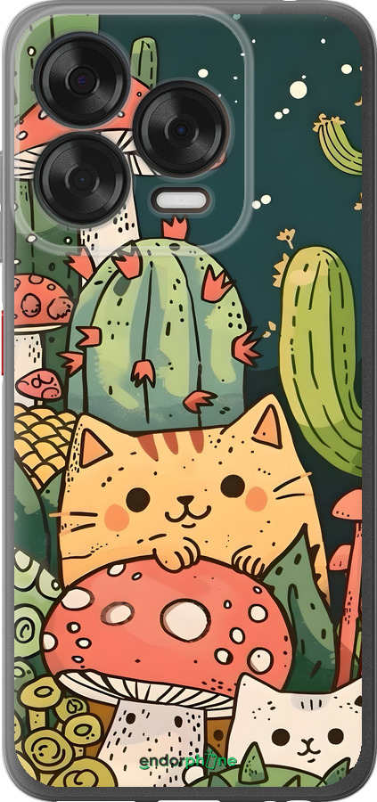 Силиконовый чехол Коты грибы для ZTE Nubia V70 Design - 6321u-4084 изображение 