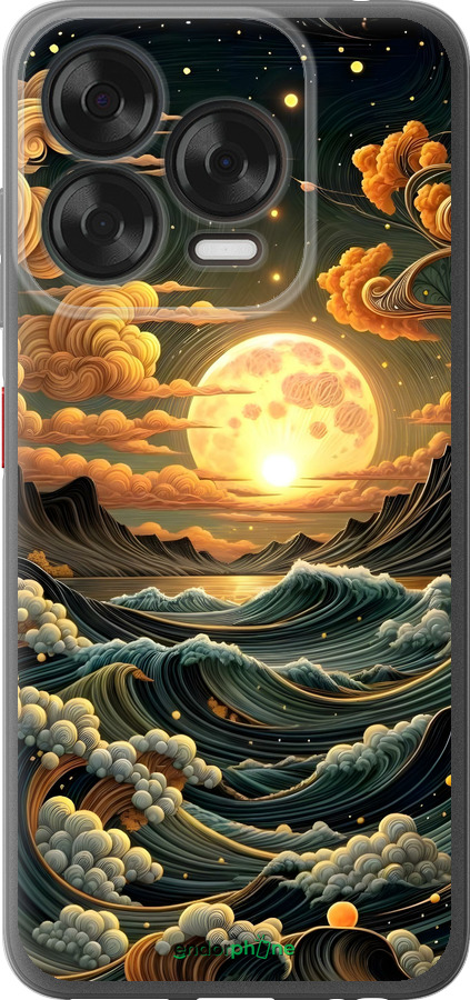 Силиконовый чехол Арт волны для ZTE Nubia V70 Design - 6332u-4084 изображение 