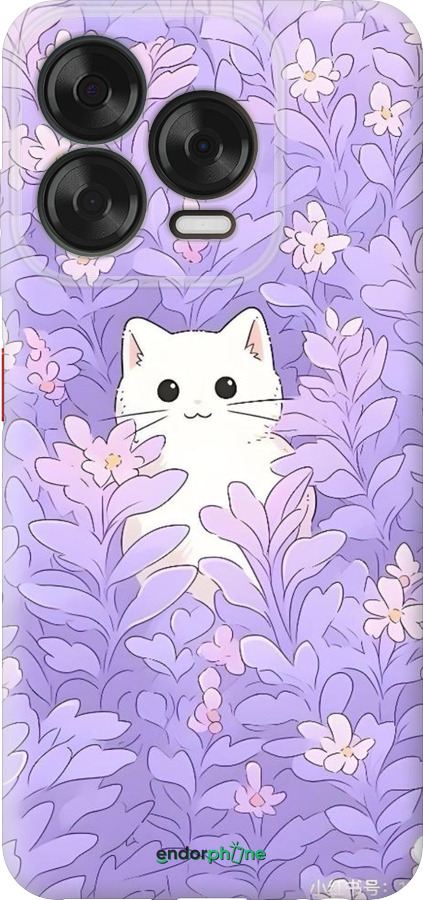 Силиконовый чехол Котик в цветах для ZTE Nubia V70 Design - 6390u-4084 изображение 