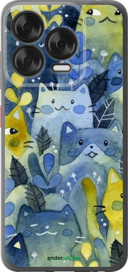 Силиконовый чехол С изображением кошачьего леса для ZTE Nubia V70 Design - 6447u-4084 изображение 